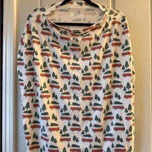 Copper Pearl stroller cover or nursing top with Festive Tree and Car Print